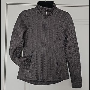 Spyder Full Zipped Turtleneck Cable Knit Sweater